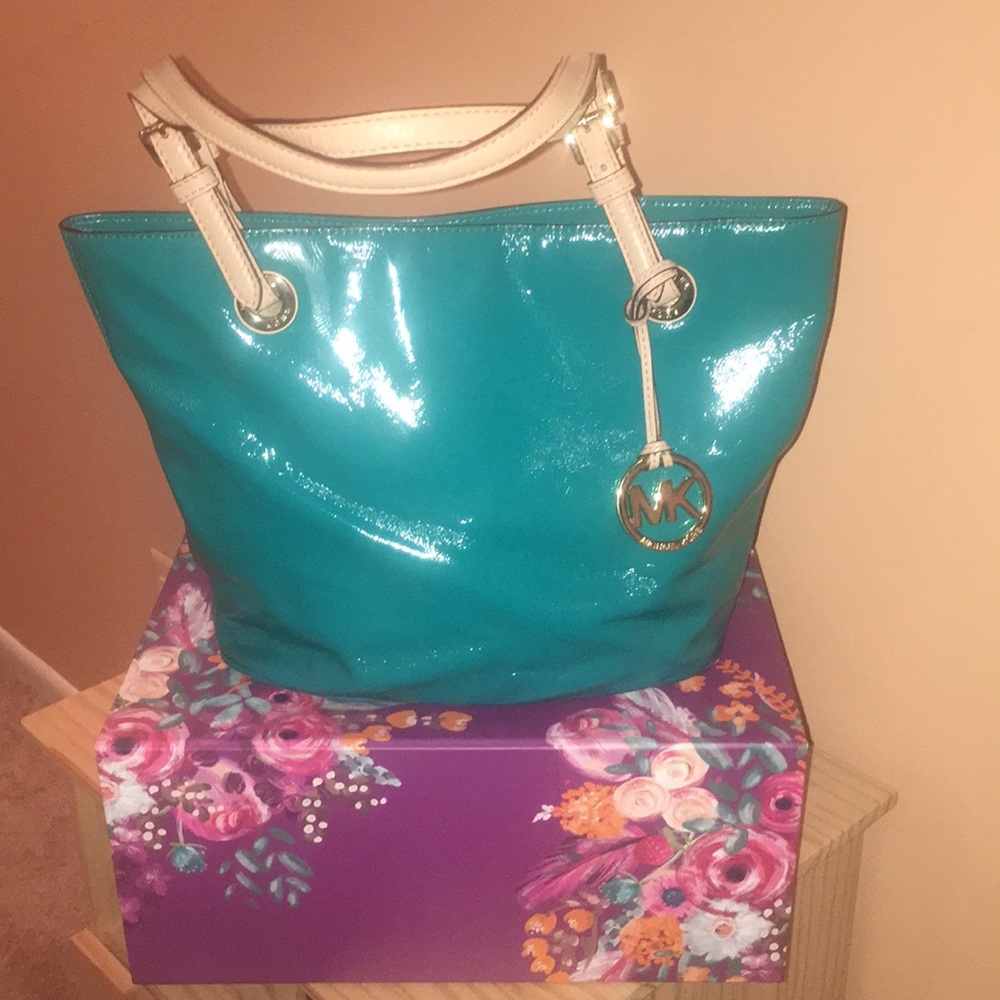 Teal Michael Kors tote